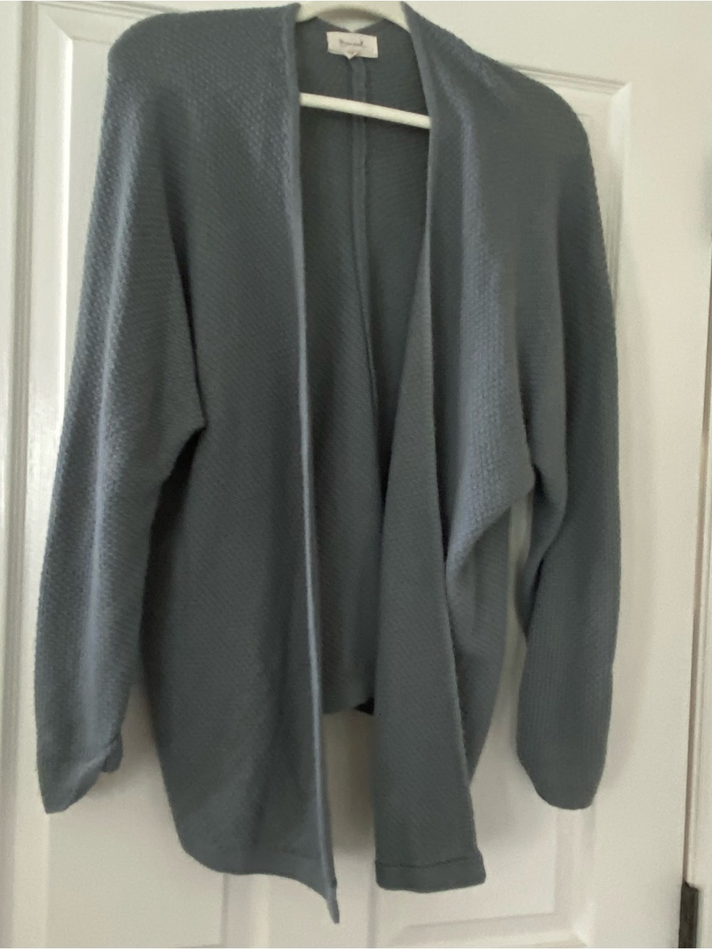 Cozy Slate Blue Gray Open Cardigan